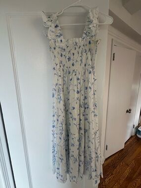 White Hill House Nap Dress with Blue Floral Print